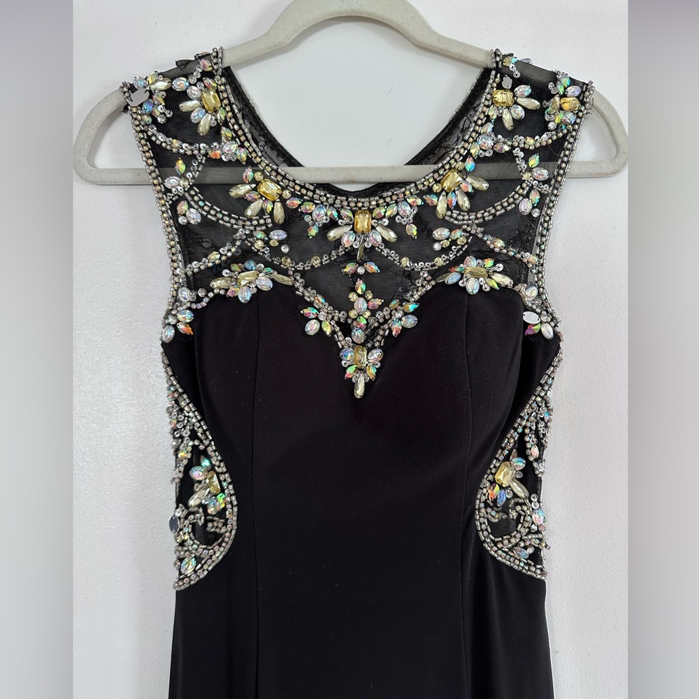JOVANI gown-black with multicolor rhinestones